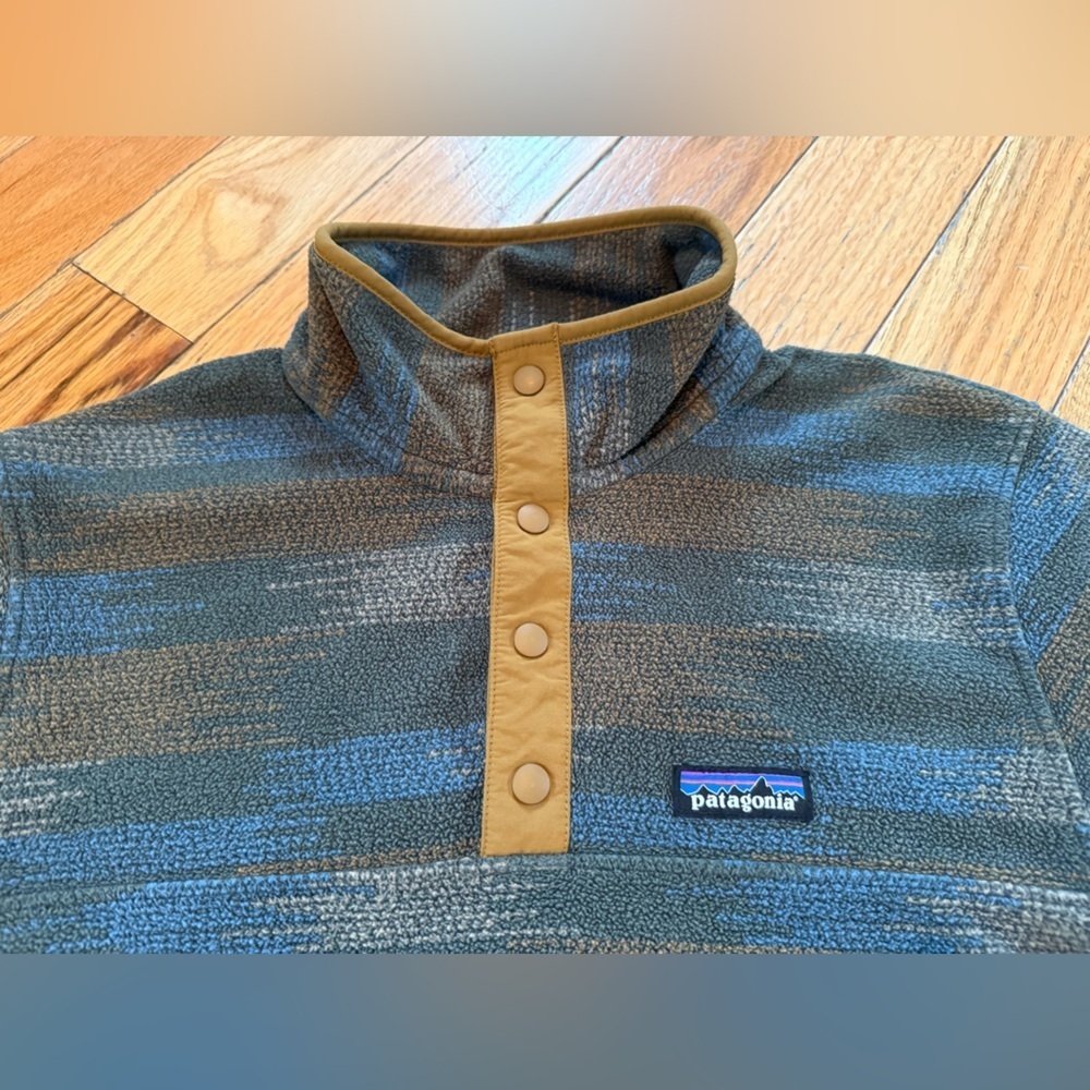 Patagonia Micro D T Snap Fleece Pullover Native Seeds Industrial Green Mens Sz S - Picture 2 of 13